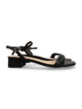 Steve Madden “Melinda” Braided Strap Low Block Heel Sandals Women’s 10 M Black